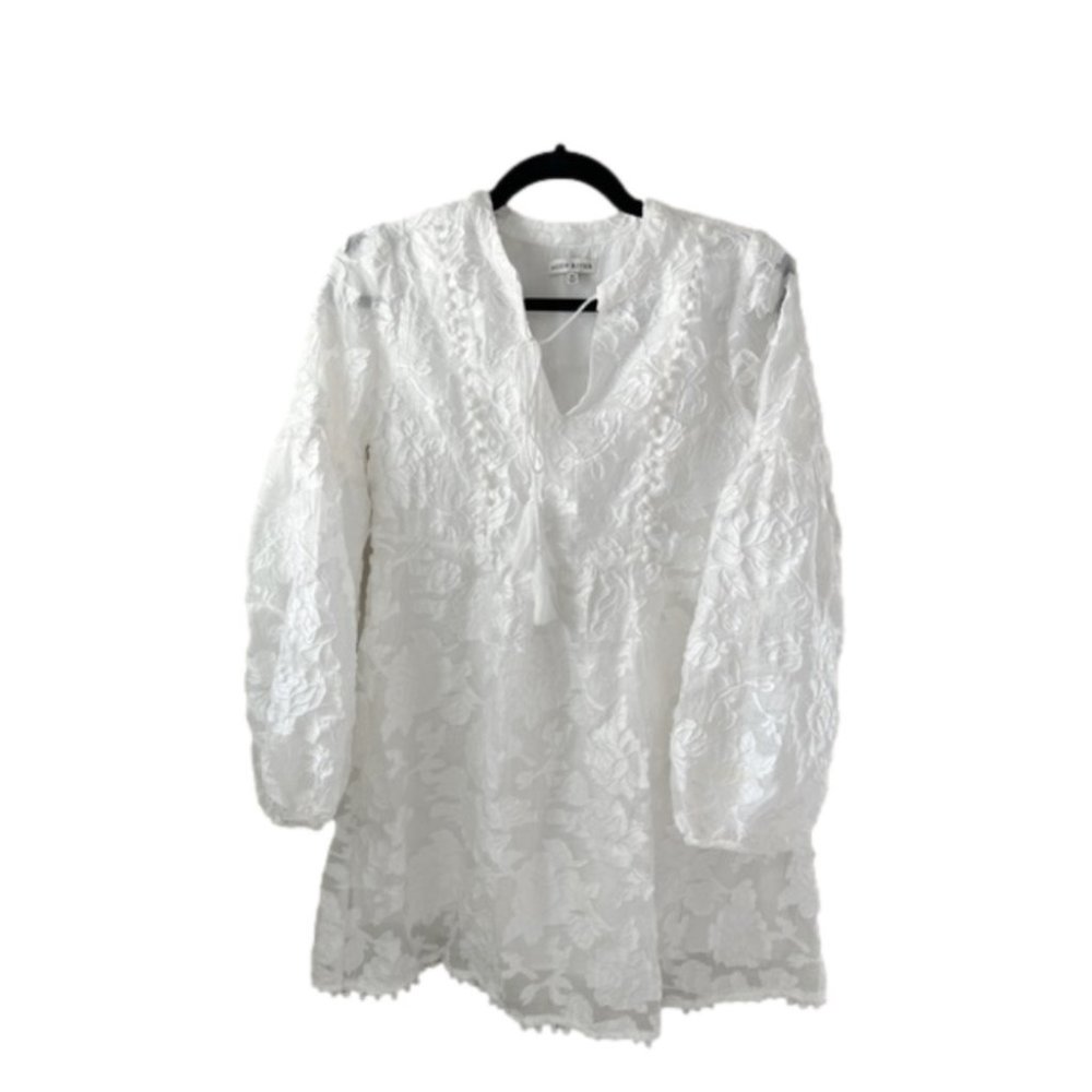 Moon River Bohemian White Lace Long Sleeve Dress Women’s Size XS - Picture 1 of 10